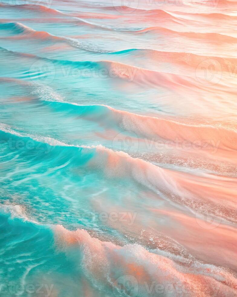 Gentle pastel waves creating a serene abstract pattern. photo