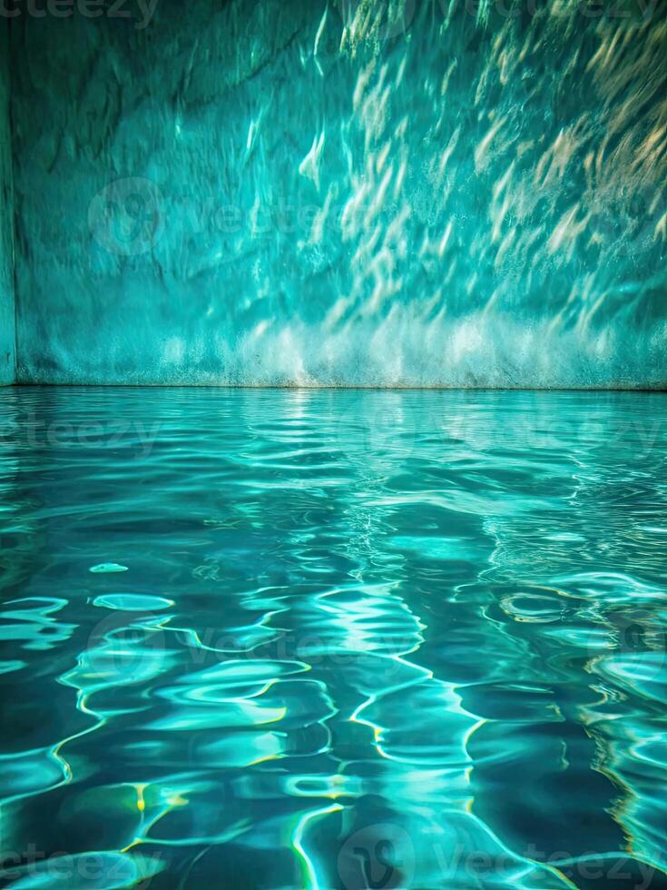 Crystal clear water reflects light in a tranquil pool. photo