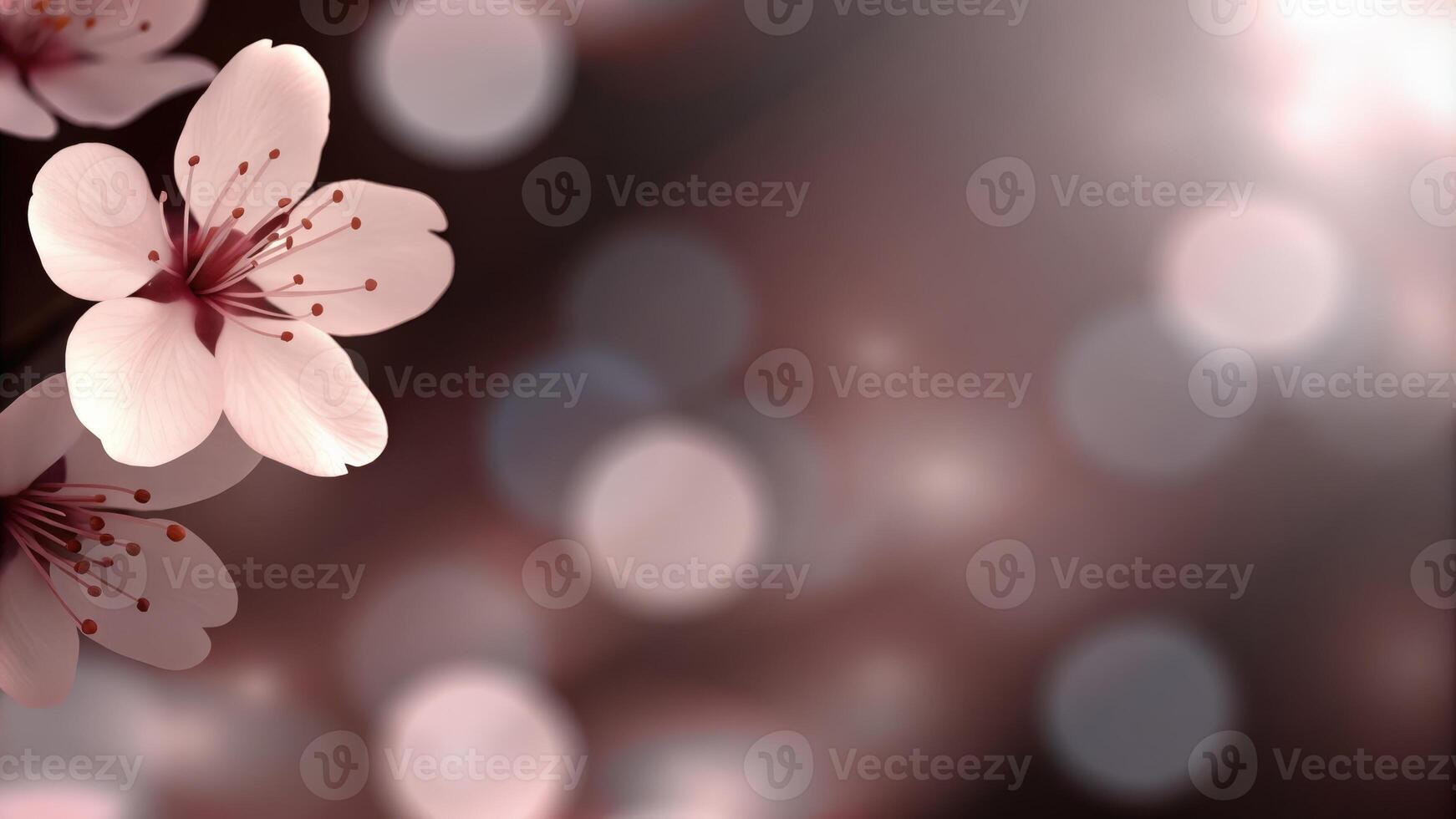 Beautiful Cherry Blossoms in Soft Focus with Dreamy Bokeh Background photo