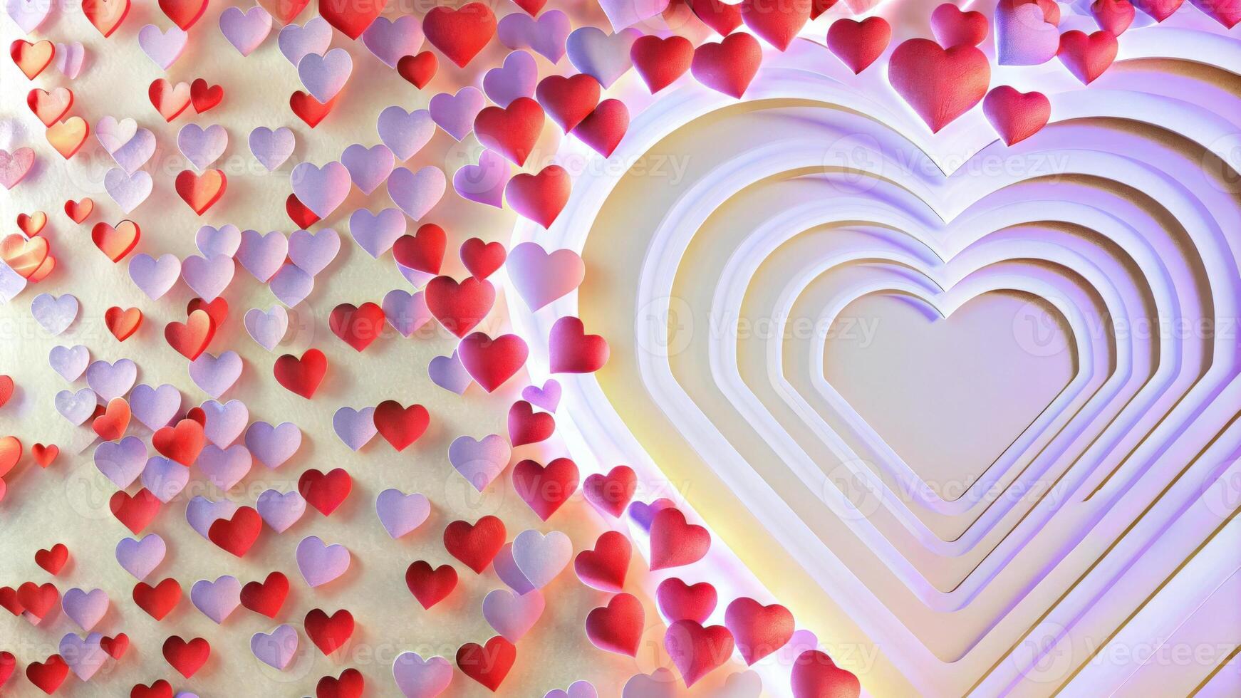Heart-Shaped Cutouts in Gradient Pastel Colors photo