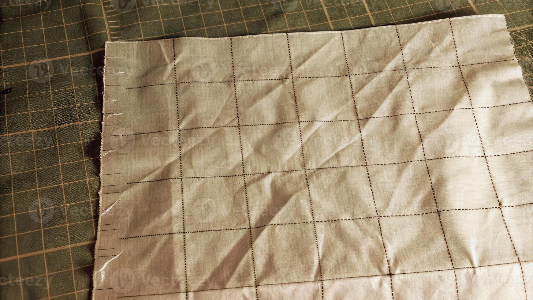 Homemade Dough with Grid Pattern on Baking Mat photo