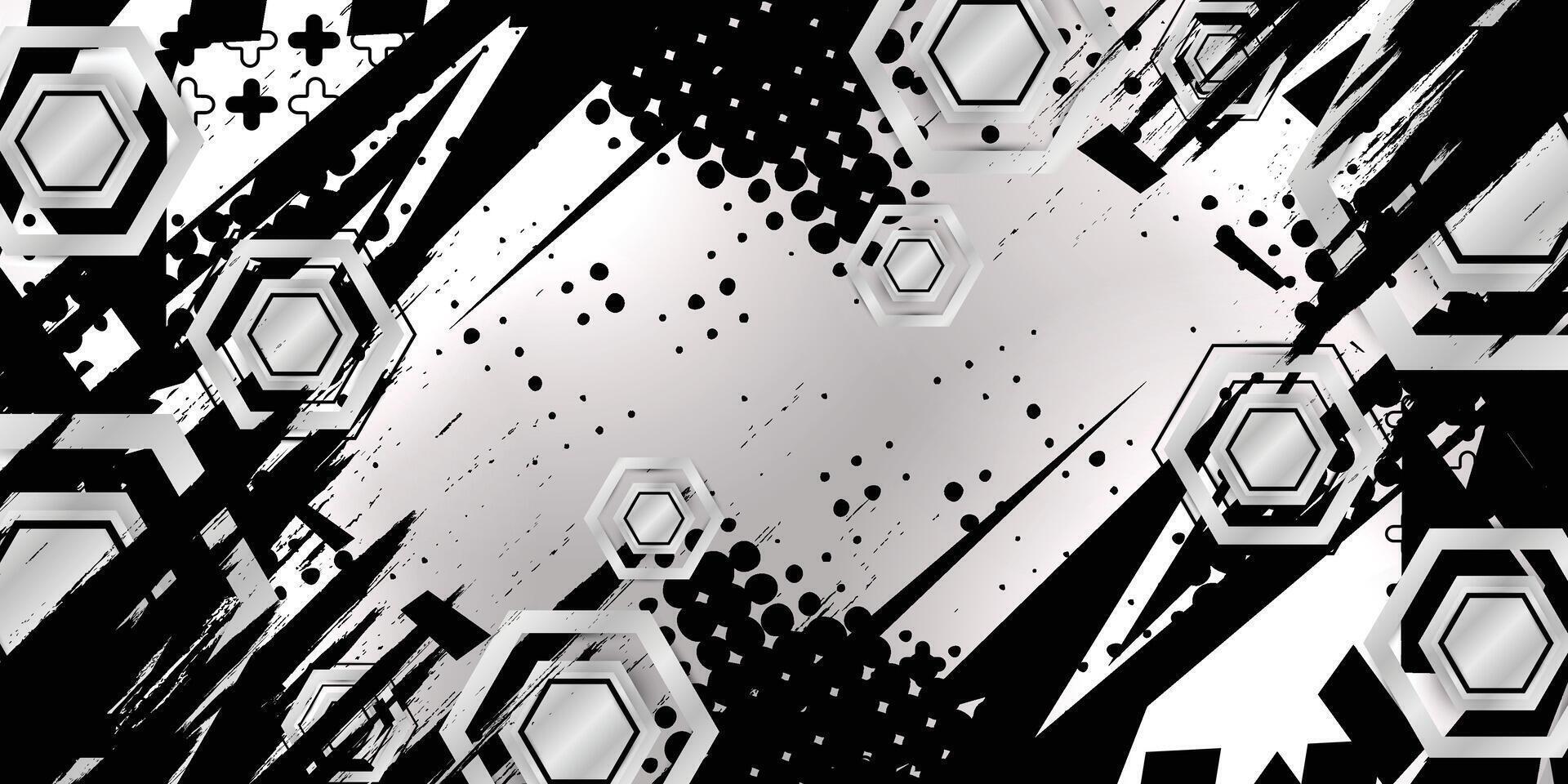 Abstract black silver racing background with gray combination vector