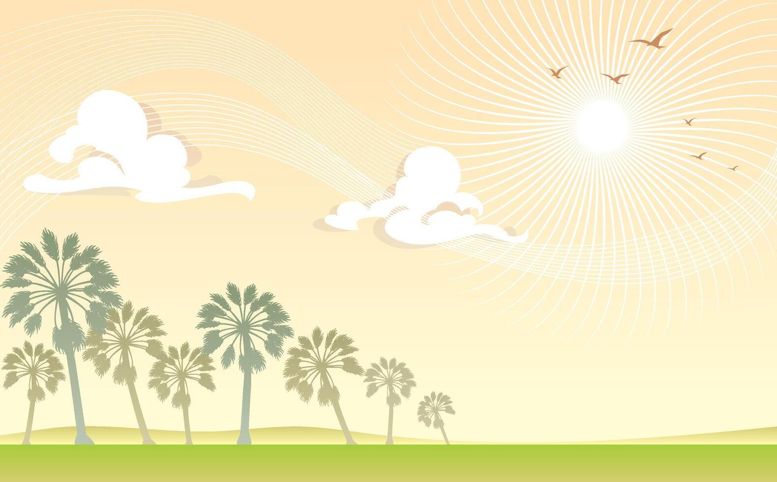 Tropical Land Scene Background vector