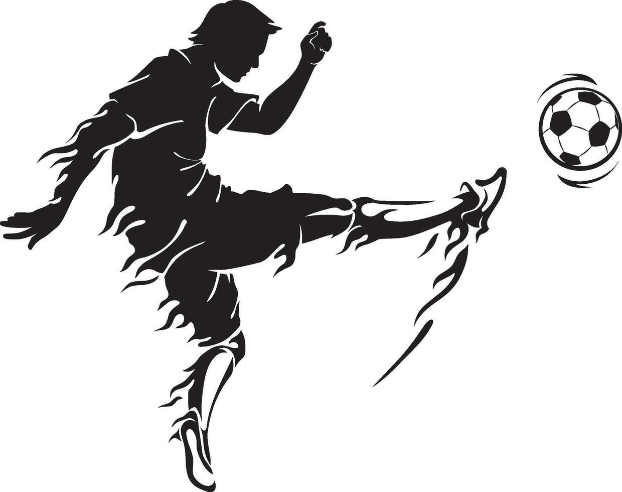 Soccer Player Front Power Kick vector