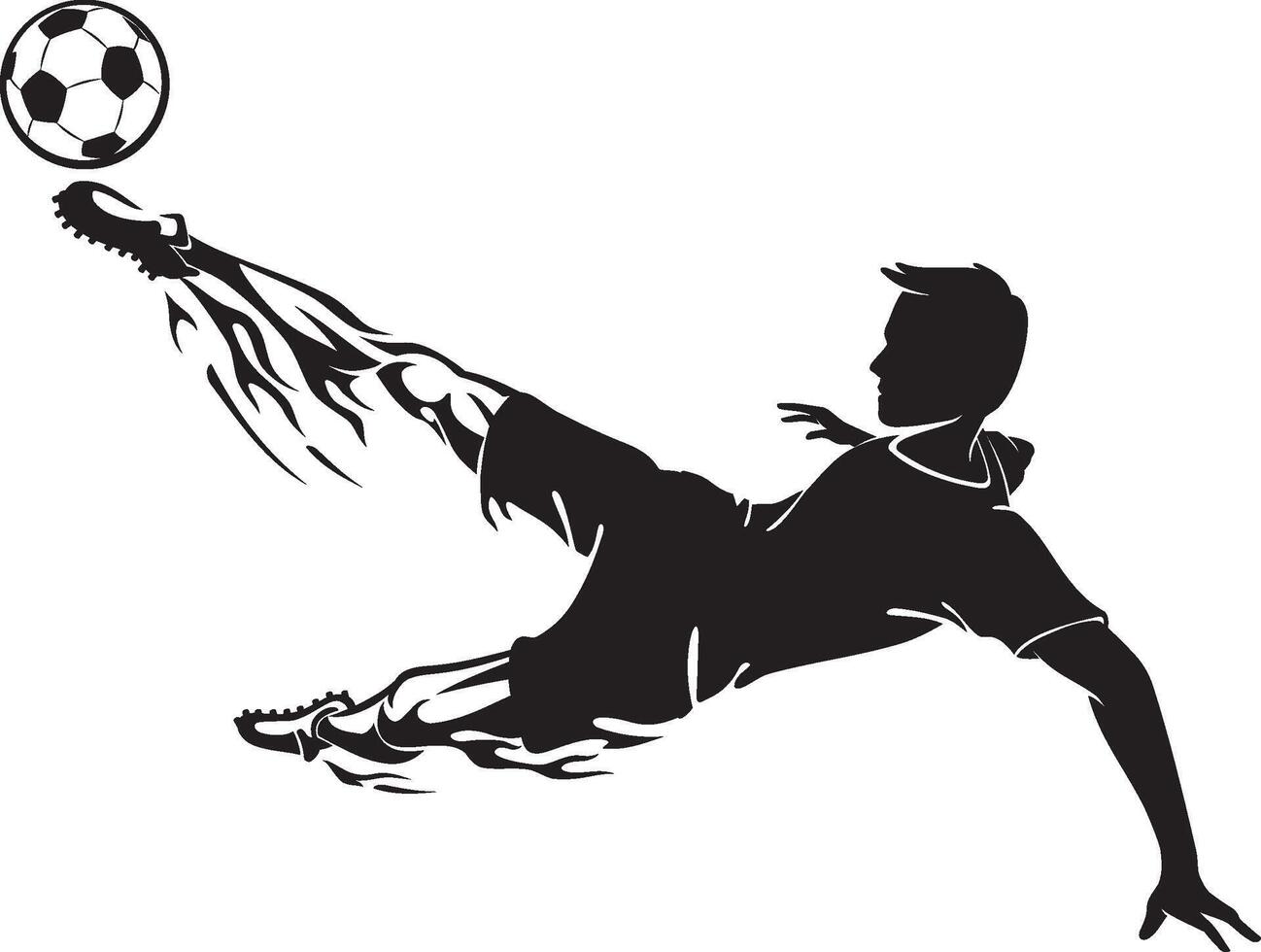 Soccer Sports Action, Horizontal Kick vector