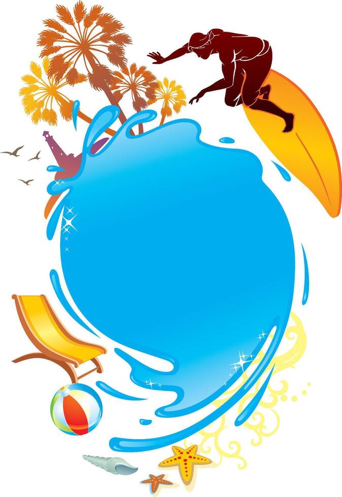 Summer Emblem Design vector