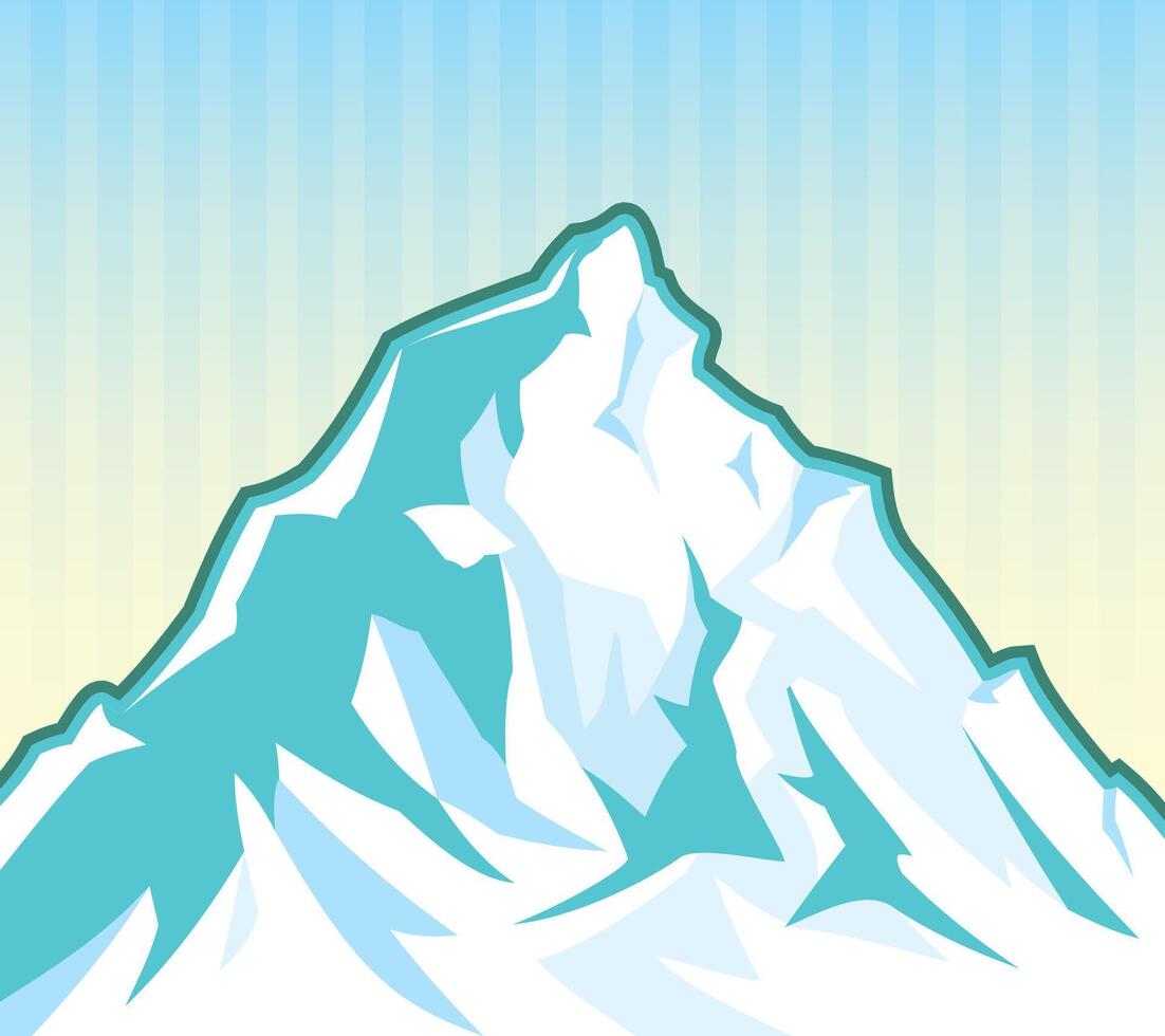 Snowy Mountain Peak vector