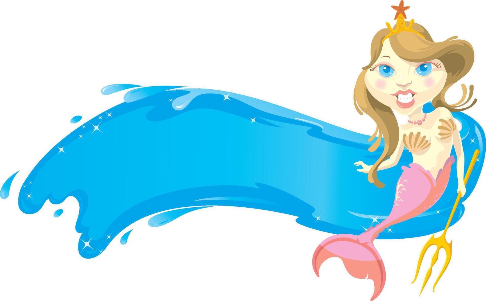 Mermaid Princess with Water Banner vector
