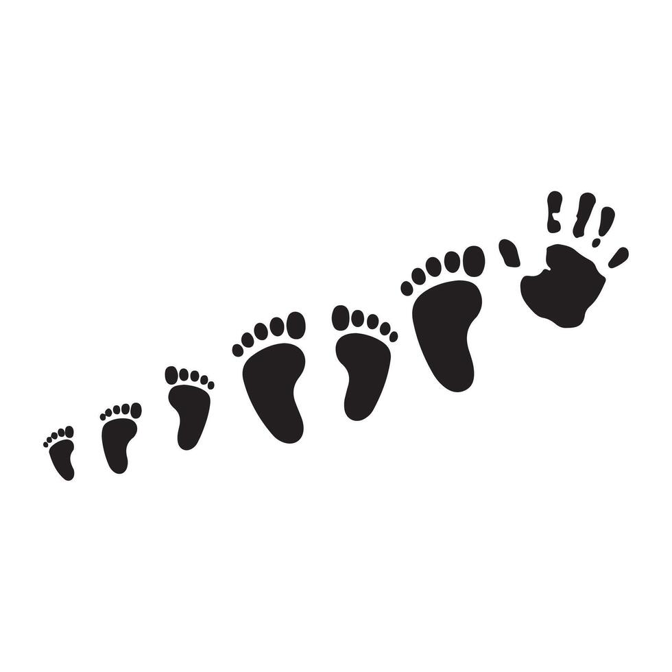 Barefoot Tracks Silhouette vector