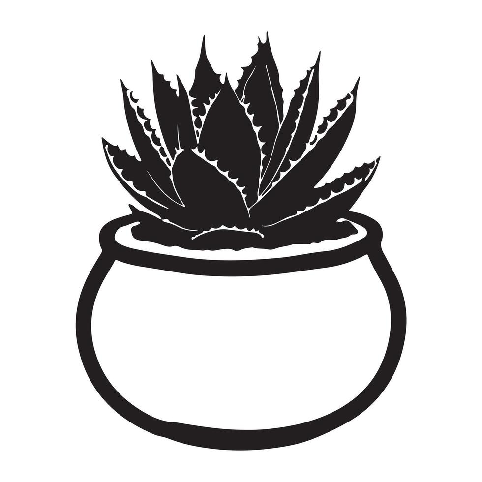 Minimalist Succulent Plant Pot Set vector