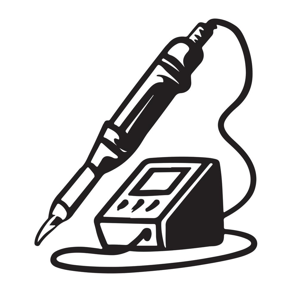 Electronic Tool Soldering Iron Silhouette vector