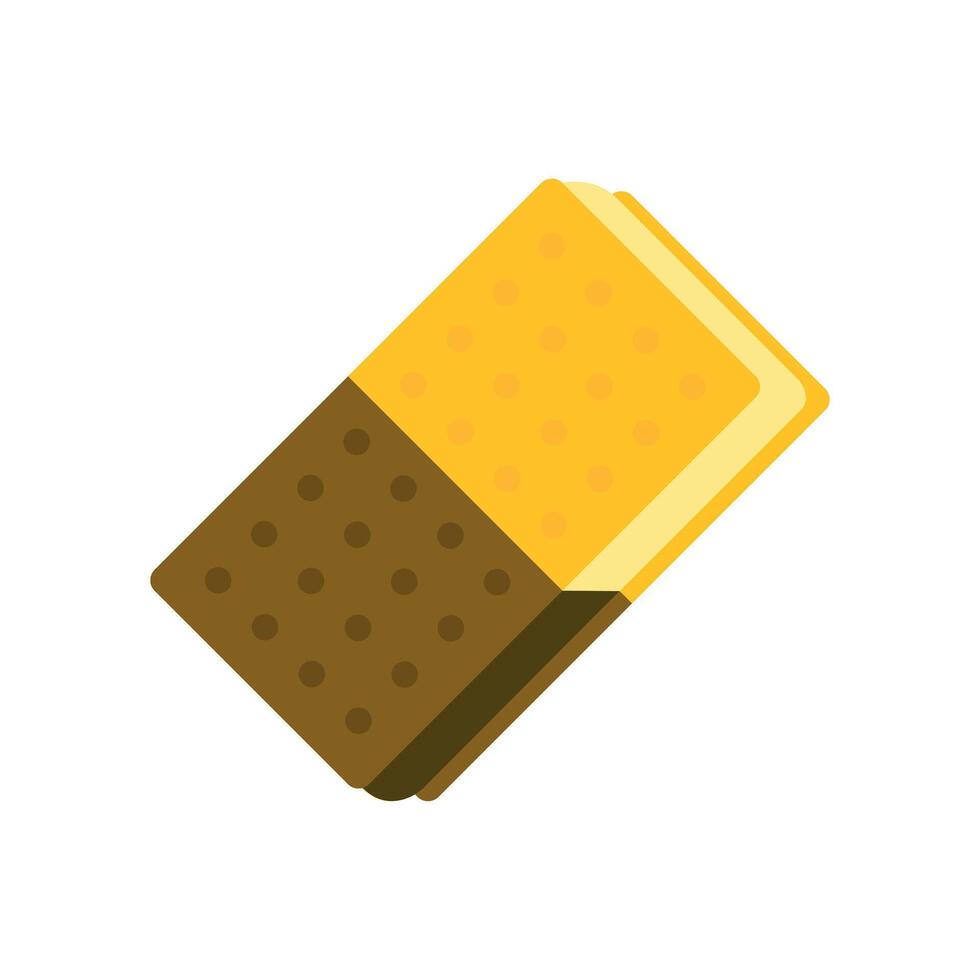 Illustration of ice-cream sandwich isolated on white background. Sweet dessert. vector