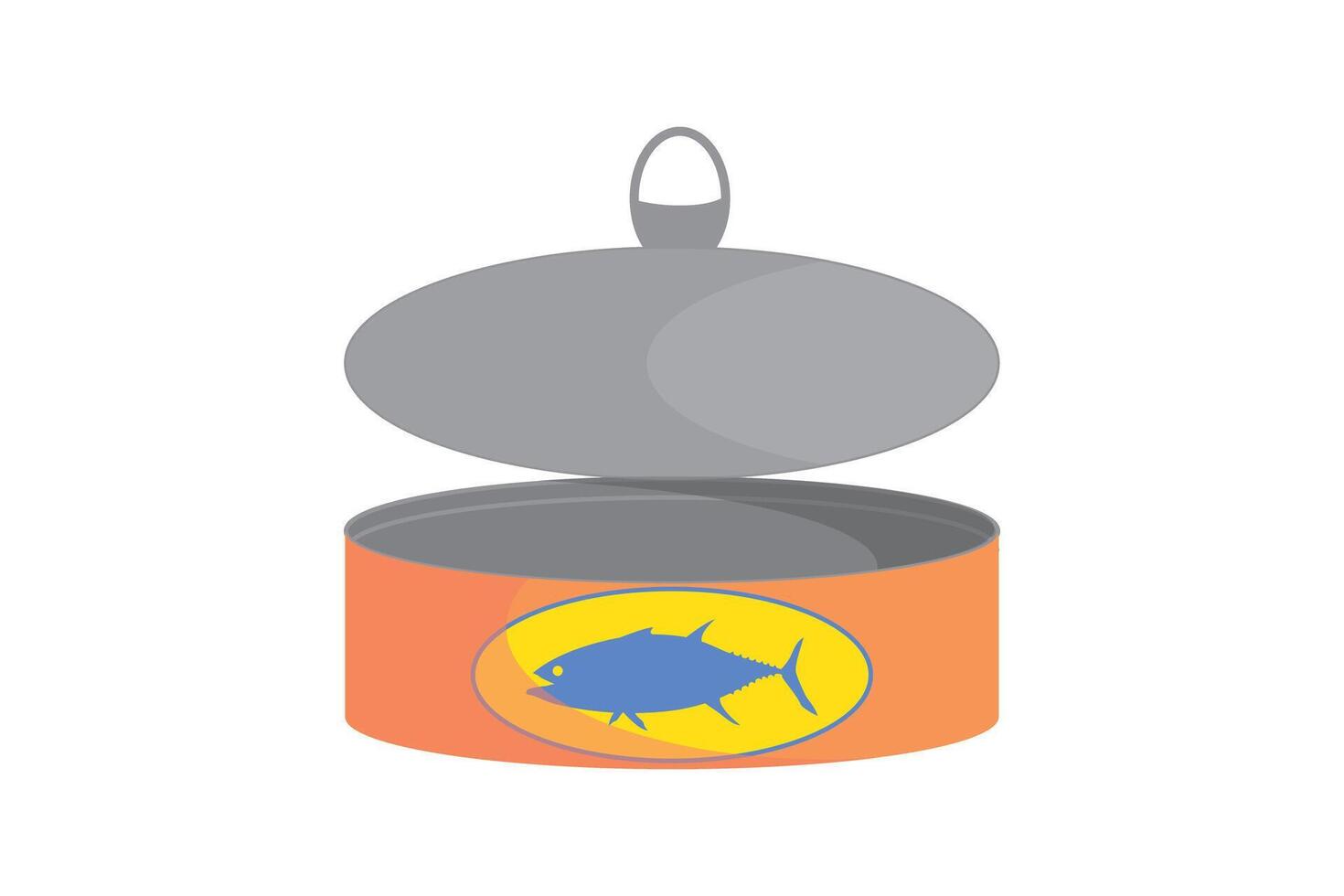 Open can tuna logo icon outline illustration. Can tuna logo icon. vector