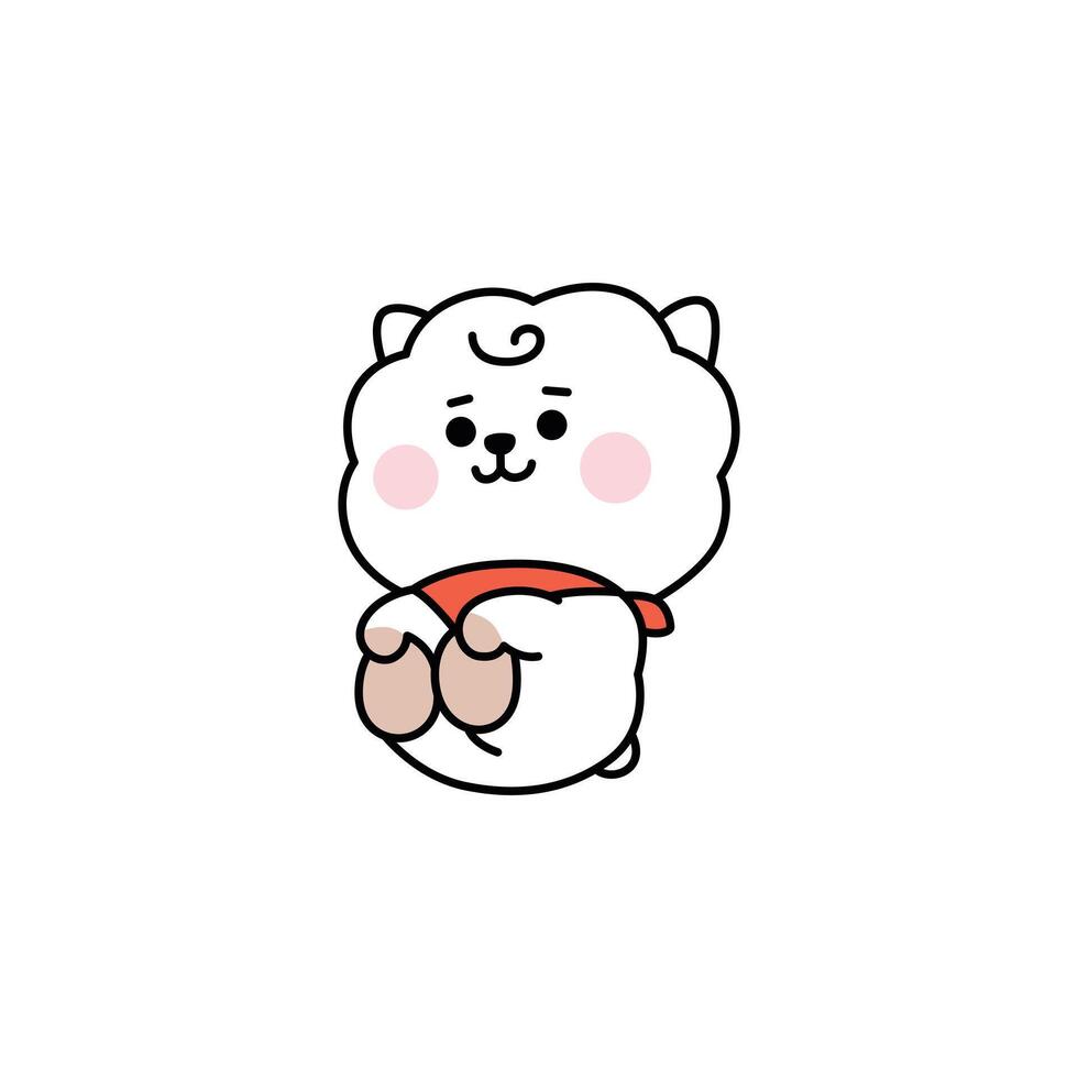 RJ cute Llama vector