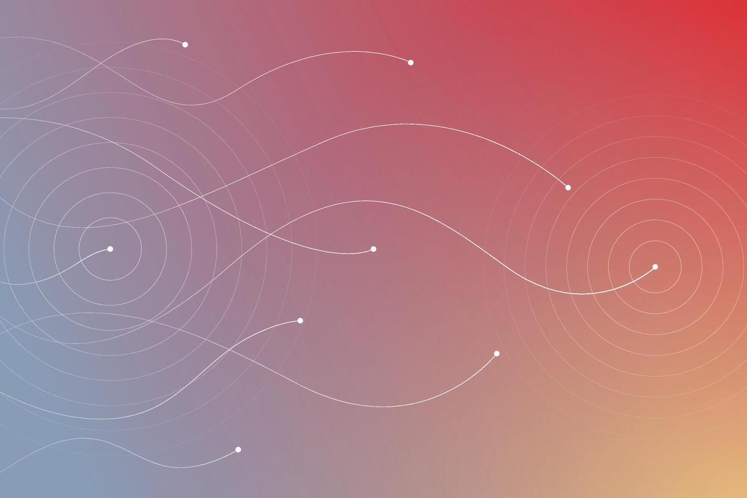 Abstract geometric background with circles and wavy lines. Soft colorful backdrop. vector