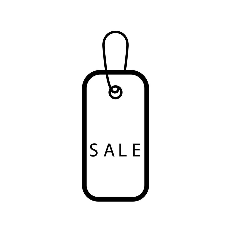 Minimalist black and white sale tag icon with simple design vector