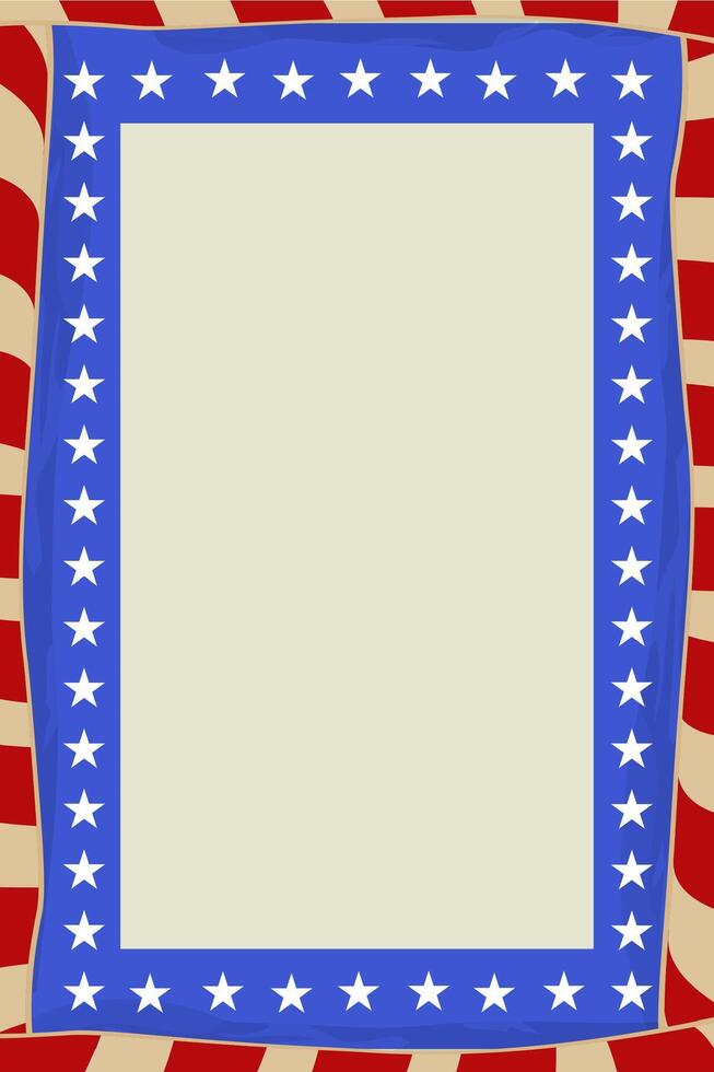 Patriotic american-themed frame with stars and stripes design vector