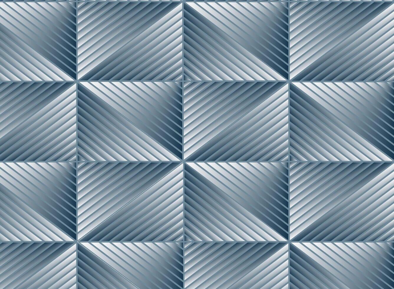 Abstract metallic geometric pattern with symmetrical diagonal lines vector