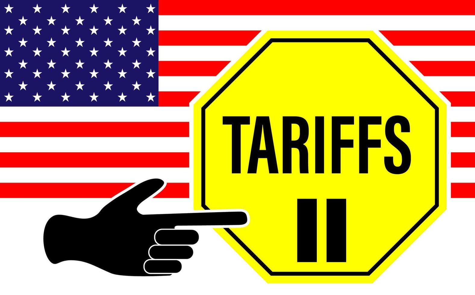 Usa tariffs concept with stop sign and hand gesture indicating pause vector