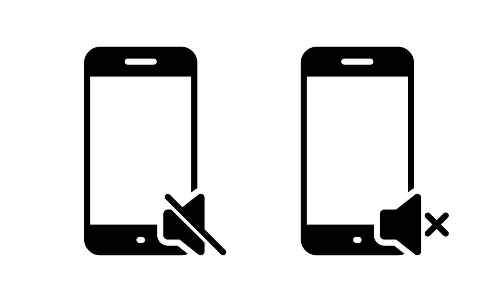 Silent mode phone icon. Mute speaker smartphone sign symbol vector