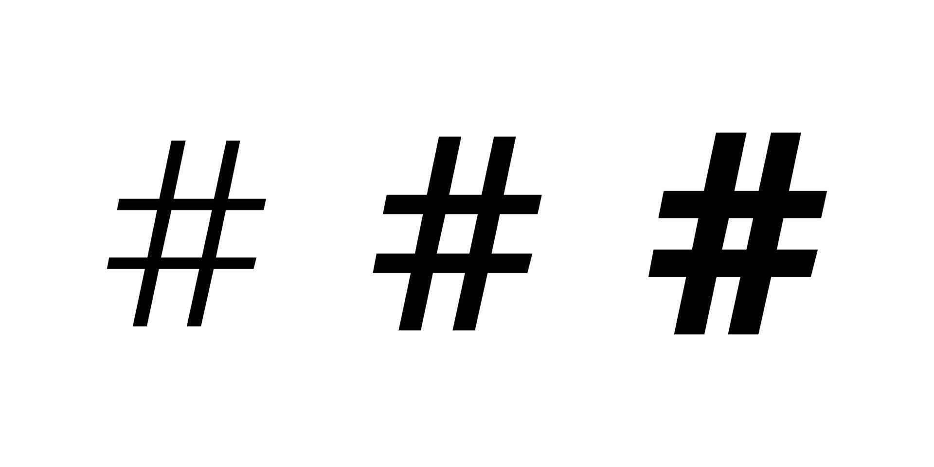 Hashtag icon set in generic design. Social media keyword sign symbol vector
