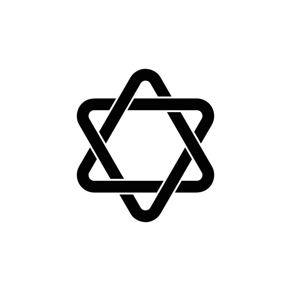 Blunt six-pointed star icon. isolated on white background. vector