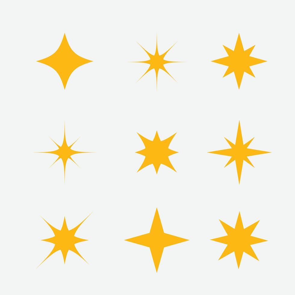 collection of different twinkling stars Star icon triggers a shining explosion vector