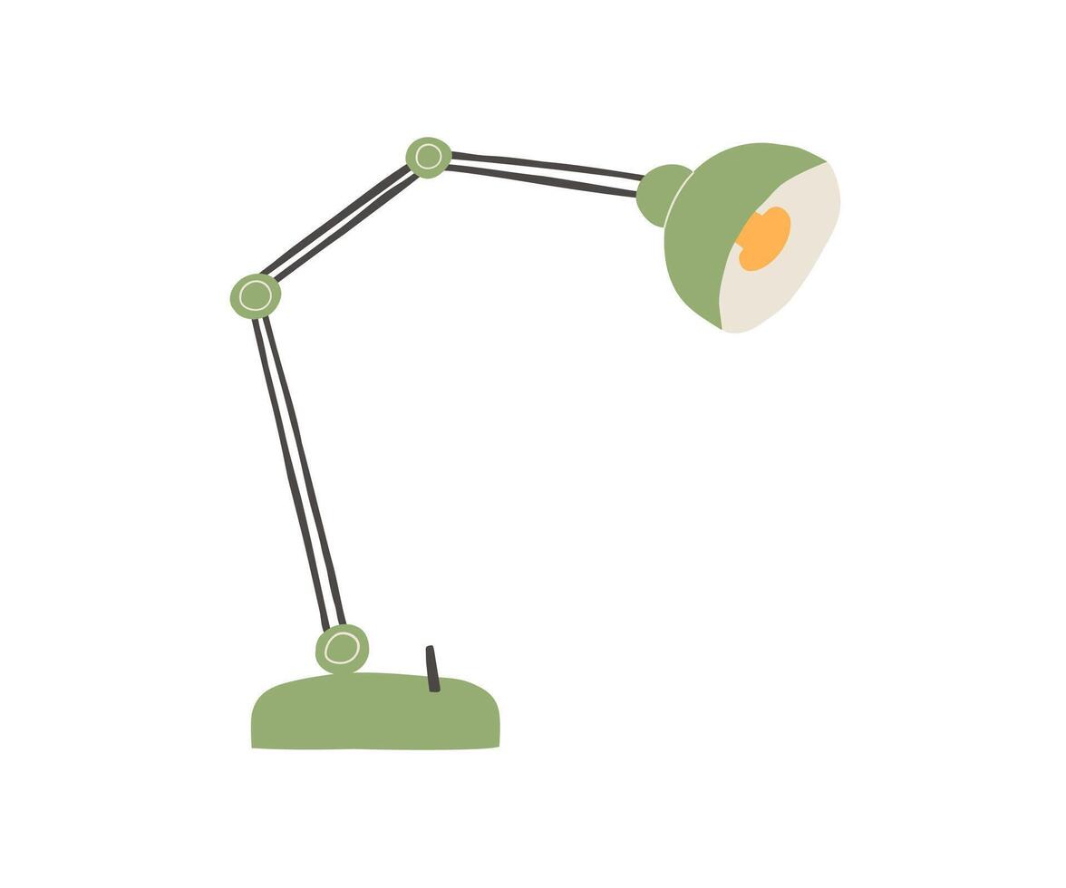 illustration of a green desk lamp with a retro design. Perfect for educational, office, or home interior themes vector