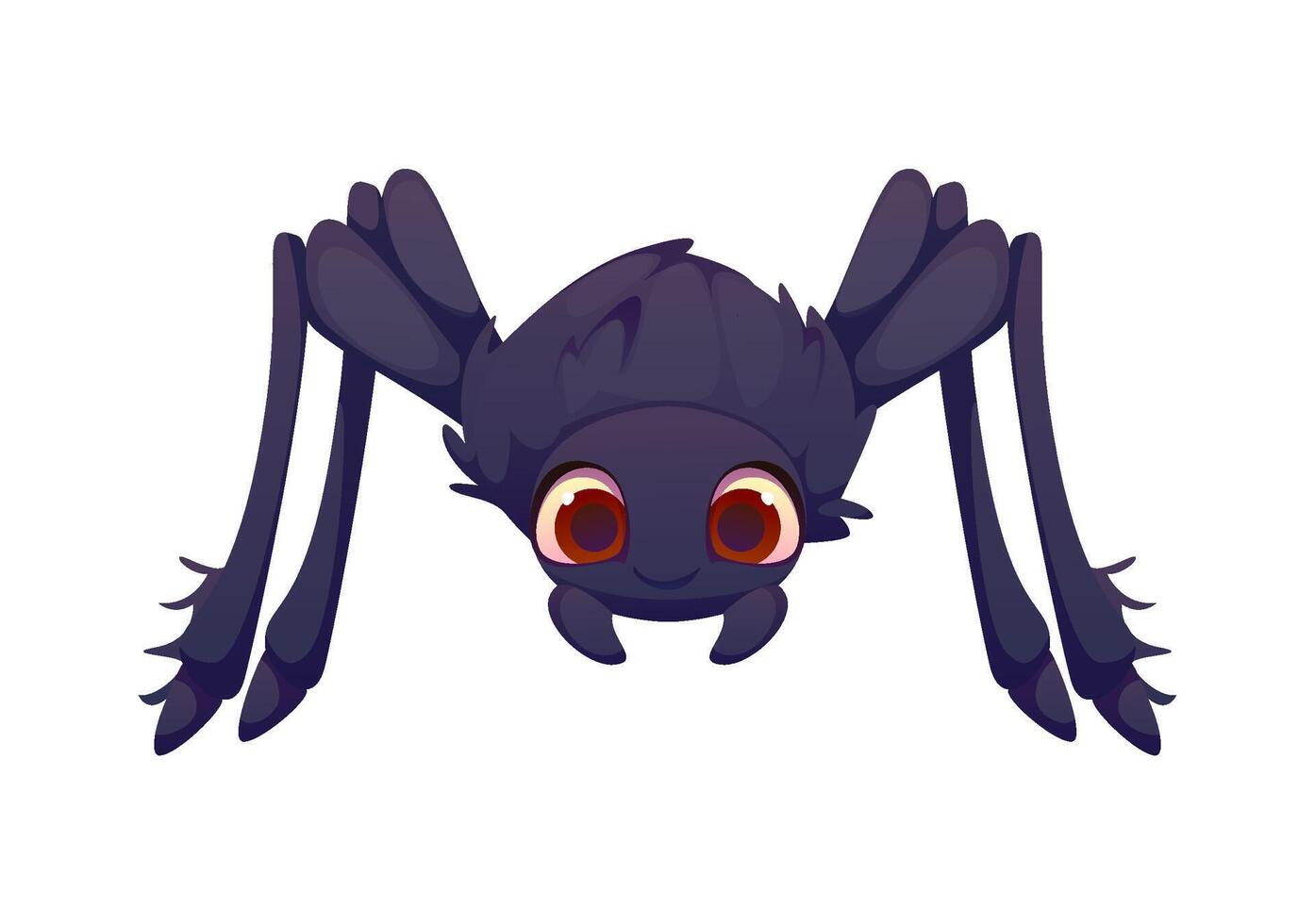 Letter M as cute cartoon black spider character vector