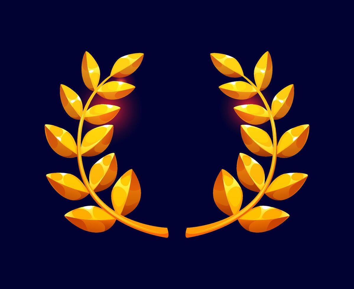 Cartoon laurel branches wreath badge or frame vector