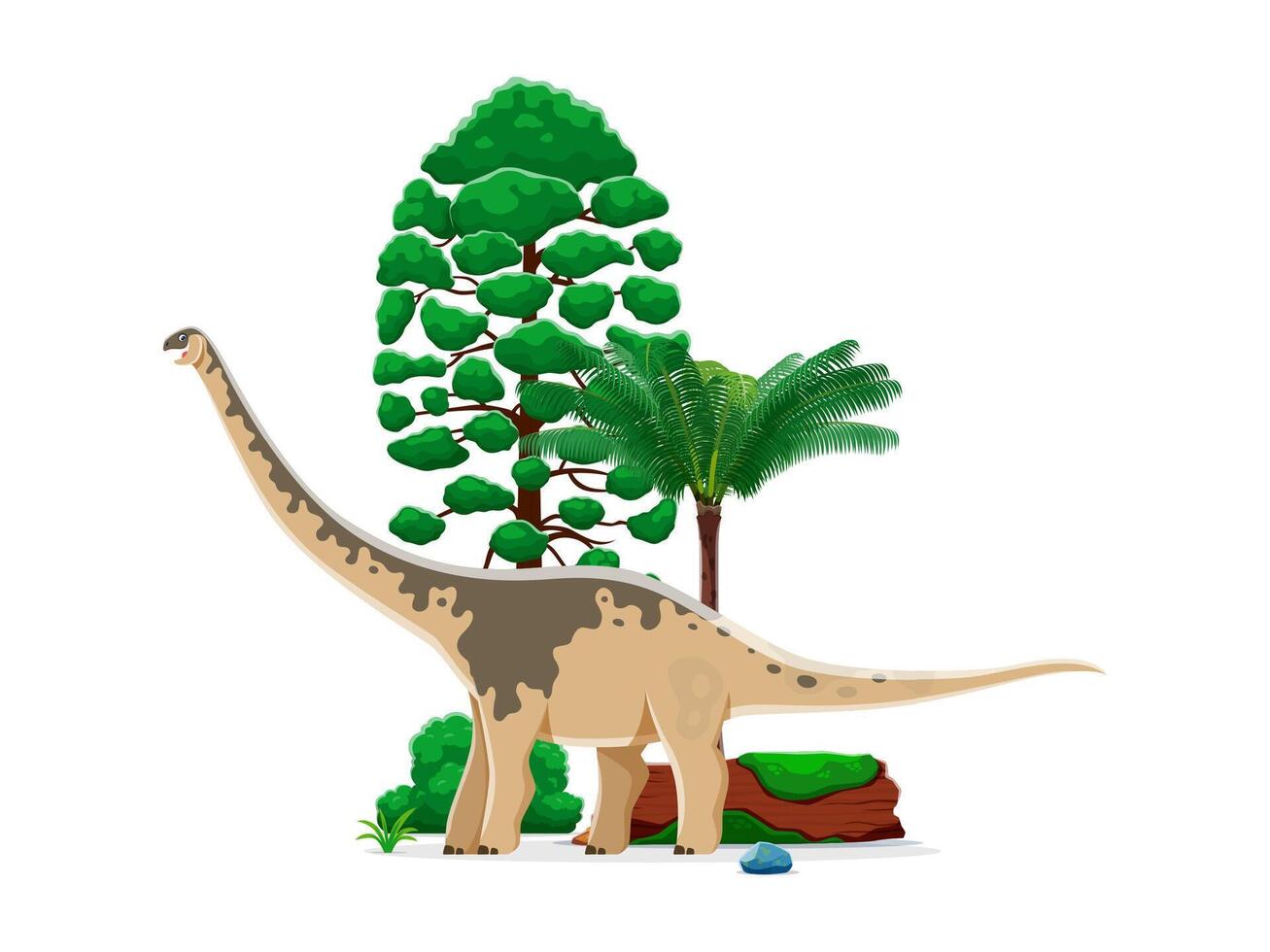 Paralititan prehistoric dinosaur reptile character vector