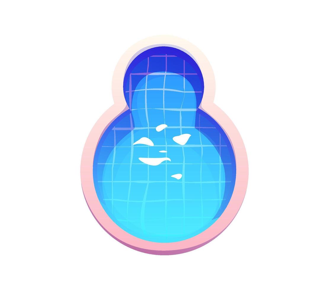 Summer holiday font swimming pool digit 8 eight vector