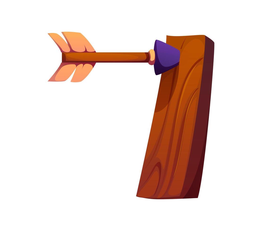 Western bow arrow, cowboy font digit 7 seven vector