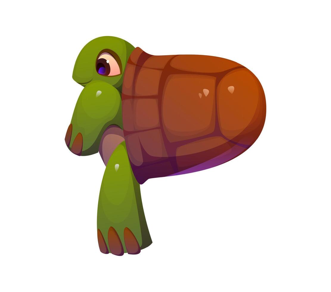 Cartoon underwater font turtle animal letter P vector