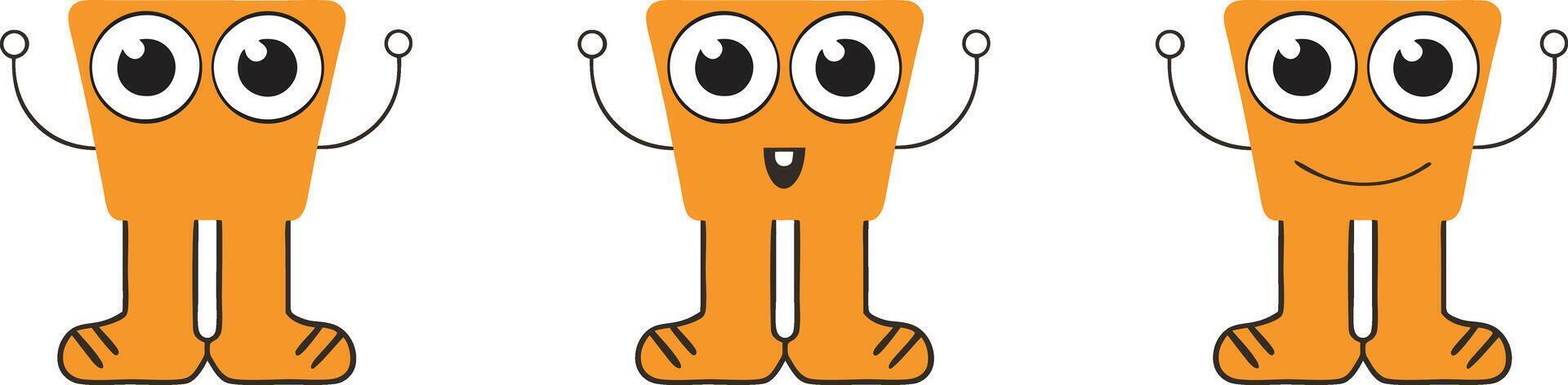 Art of Funny Cartoon and Comic Character Smiling Face vector