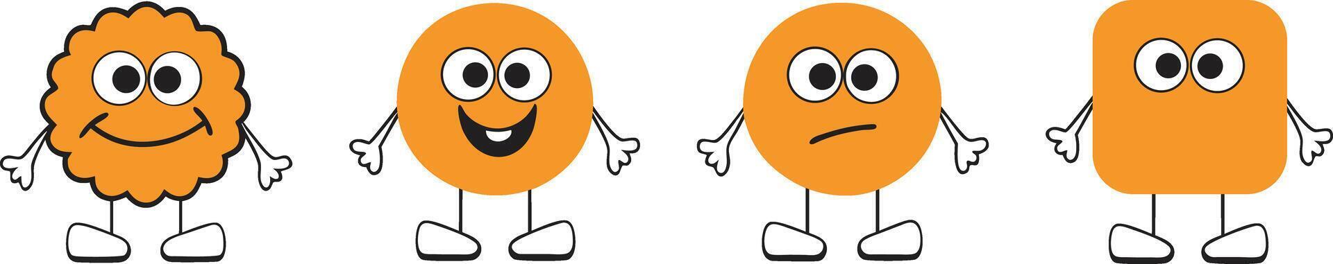 Smiling Comic Characters with Hilarious Expressions, cartoon face vector