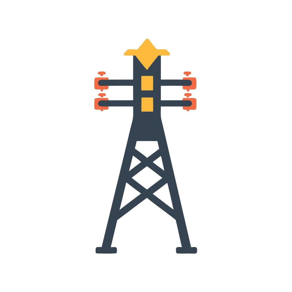 Simple Electric Power Tower Icon for Energy or Infrastructure Projects vector
