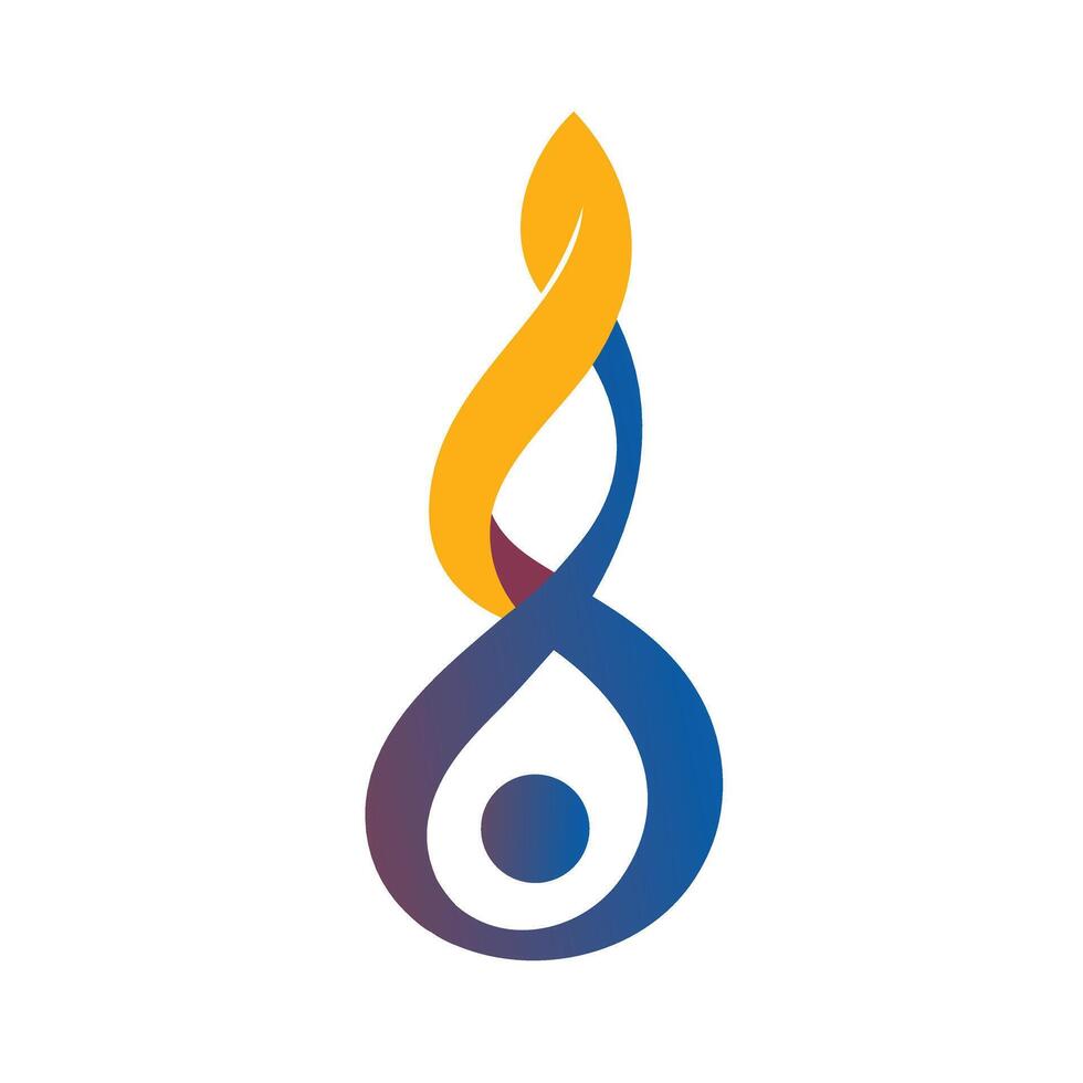 Abstract Swirling Flame and Water Drop Logo for Energy or Wellness vector