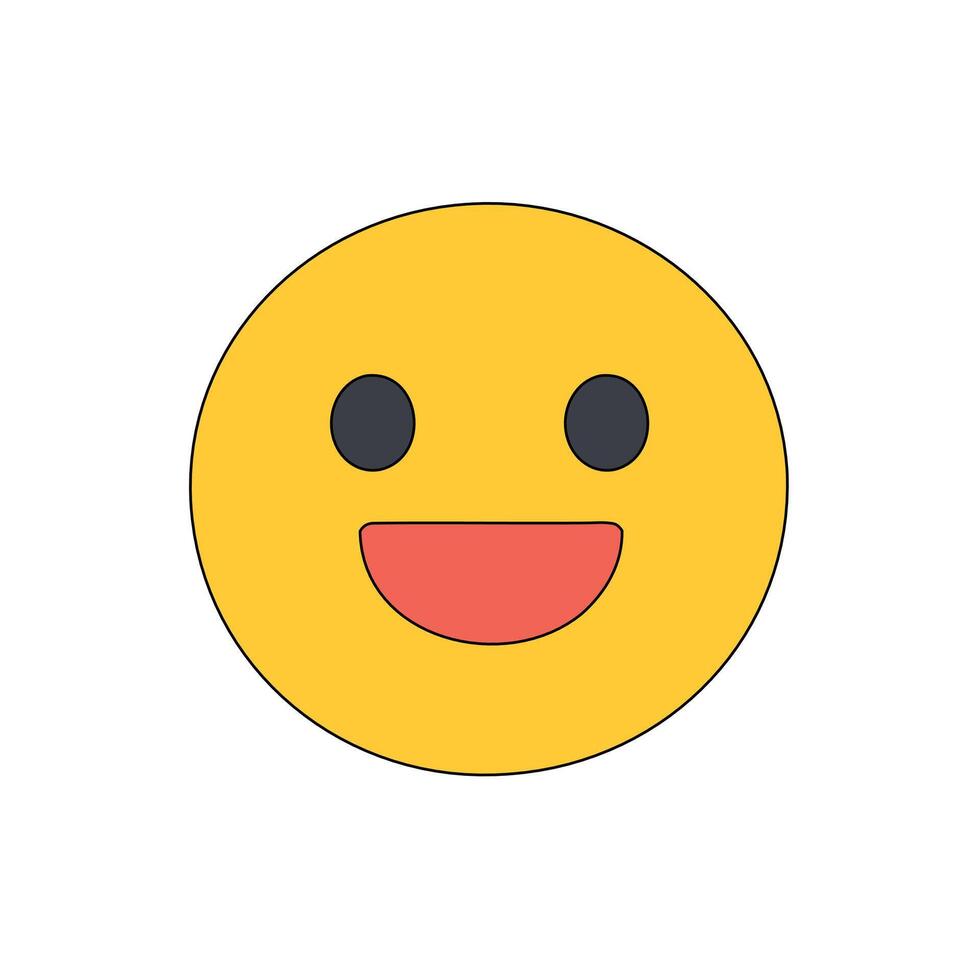 Basic Smiling Face Emoji for Communication or Feedback vector