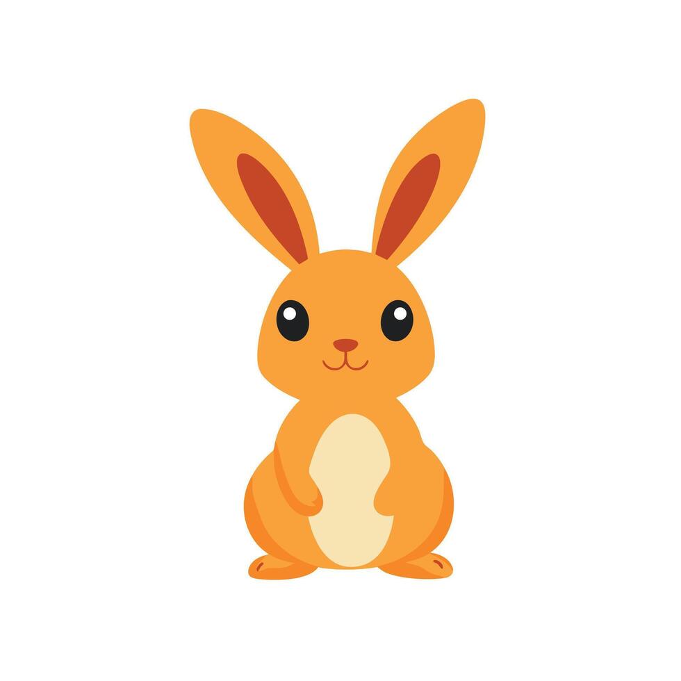 Cute Orange Rabbit Cartoon for Children or Easter Themes vector