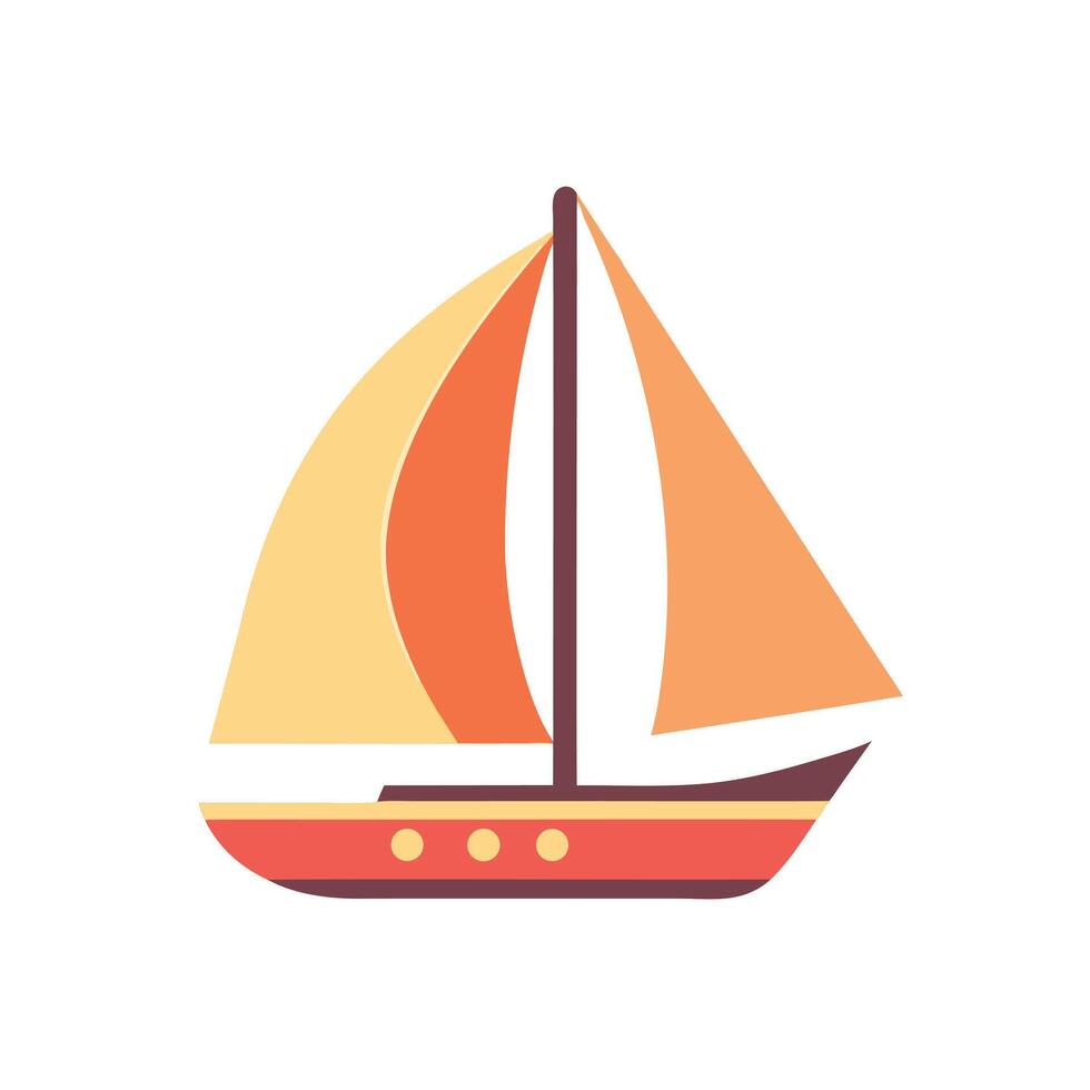 Simple Sailboat Icon for Nautical or Travel Designs vector