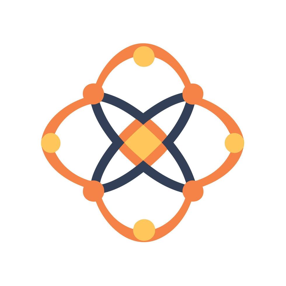 Abstract Interconnected Shape Logo for Network or Connection Concepts vector