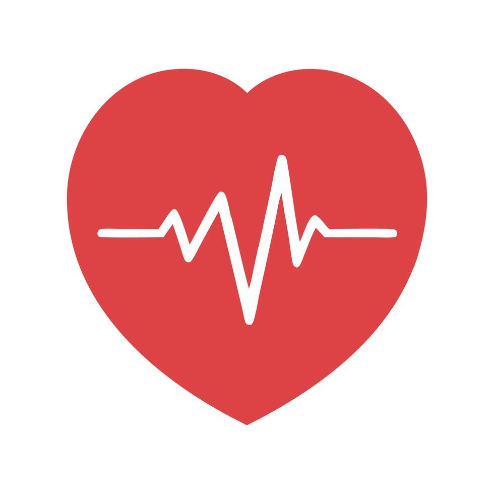Heart with Heartbeat Line for Healthcare or Medical Themes vector