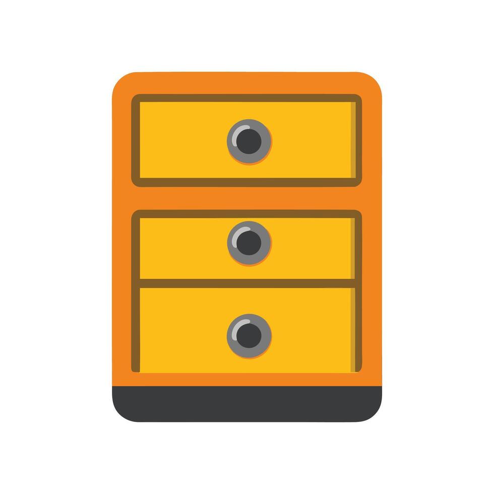 Simple Three-Drawer Cabinet Icon for Storage or Furniture Concepts vector
