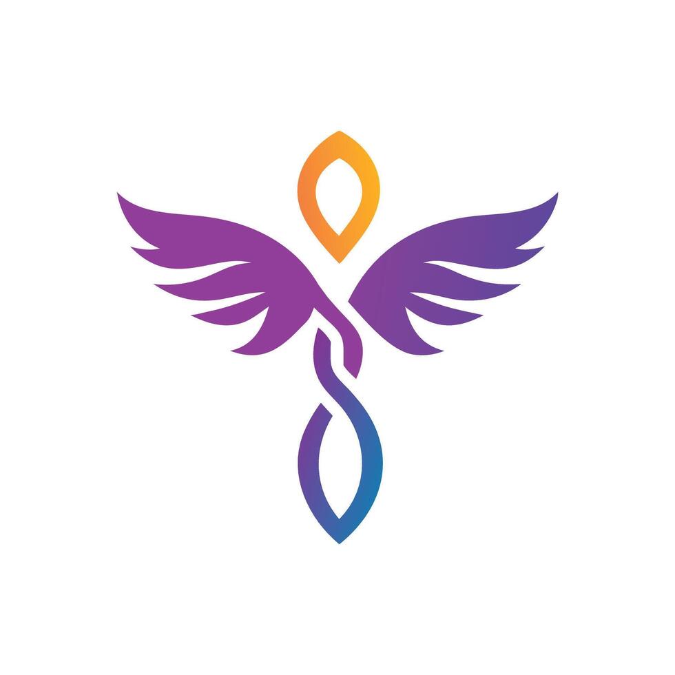 Abstract Winged Helix Logo for Healthcare, Spirituality, or Creative Industries vector