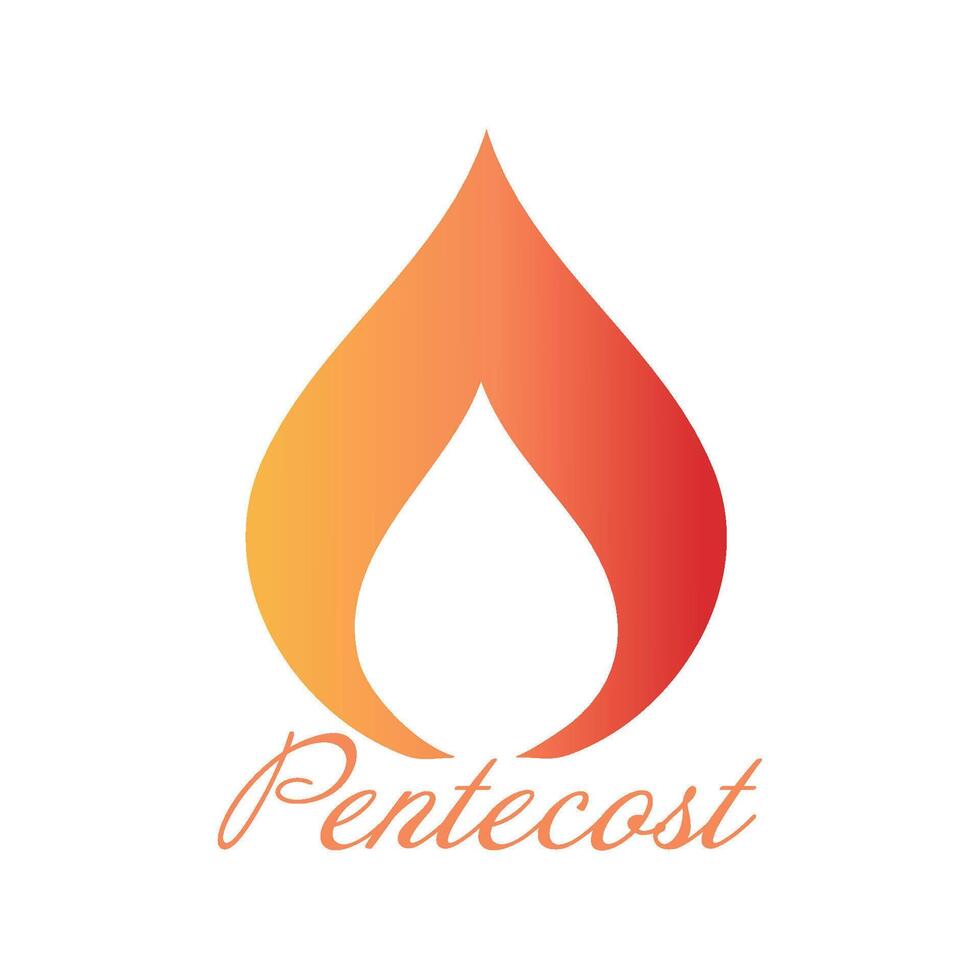 the pentecost logo with a flame vector