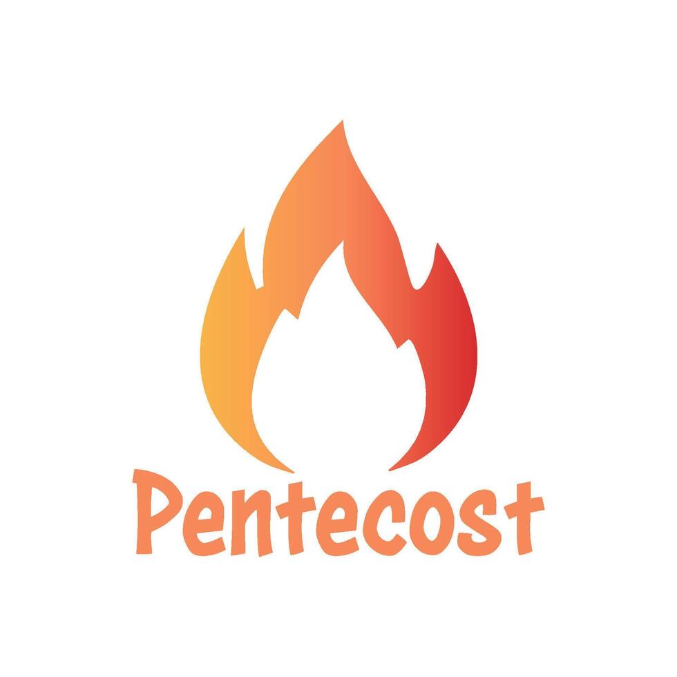 the pentecost logo with flames on it vector