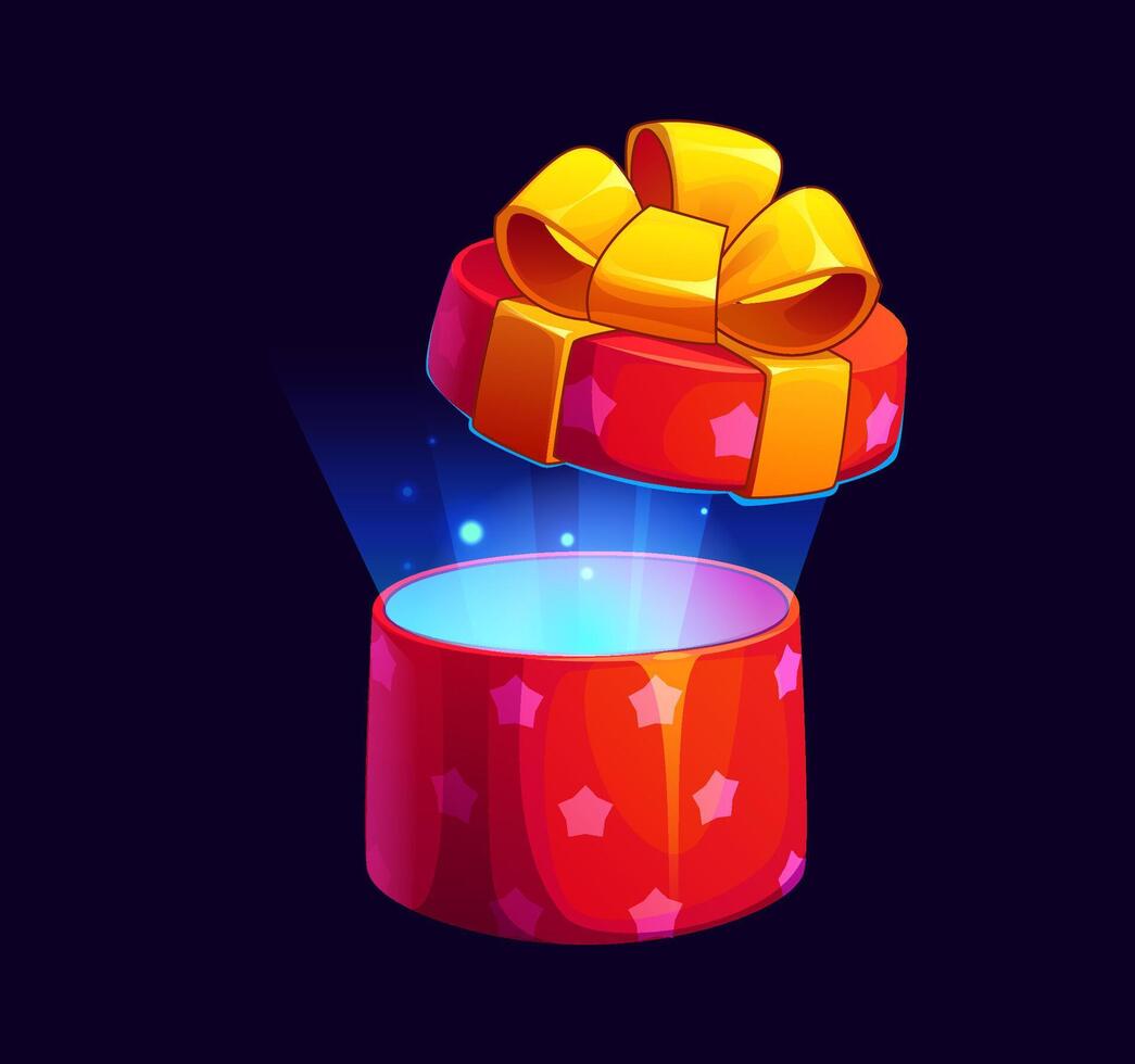 Gift box game icon, cartoon asset or reward vector