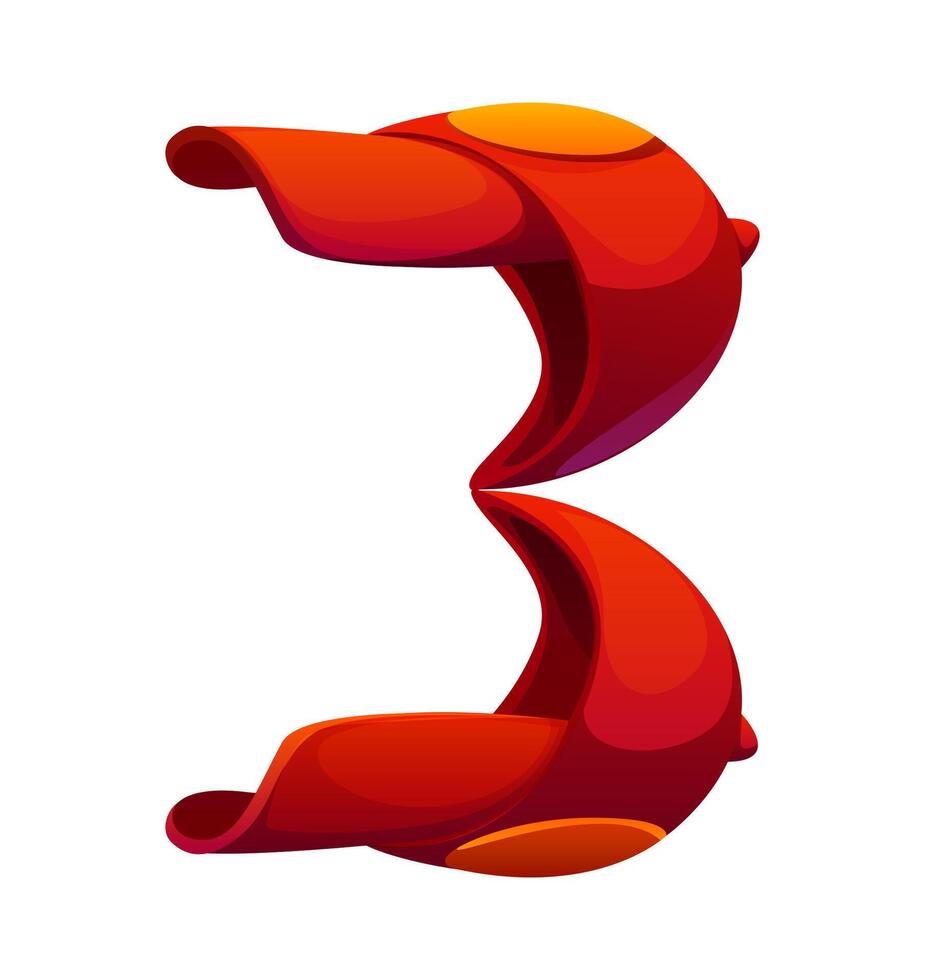 Car racing font racing team cap digit 3 three vector