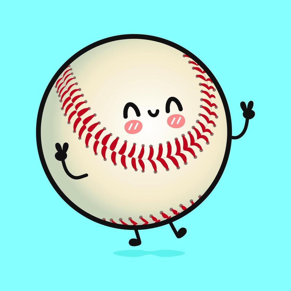 A cartoon baseball character with a smile on its face vector